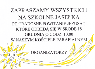 Zapraszamy na jasełka!